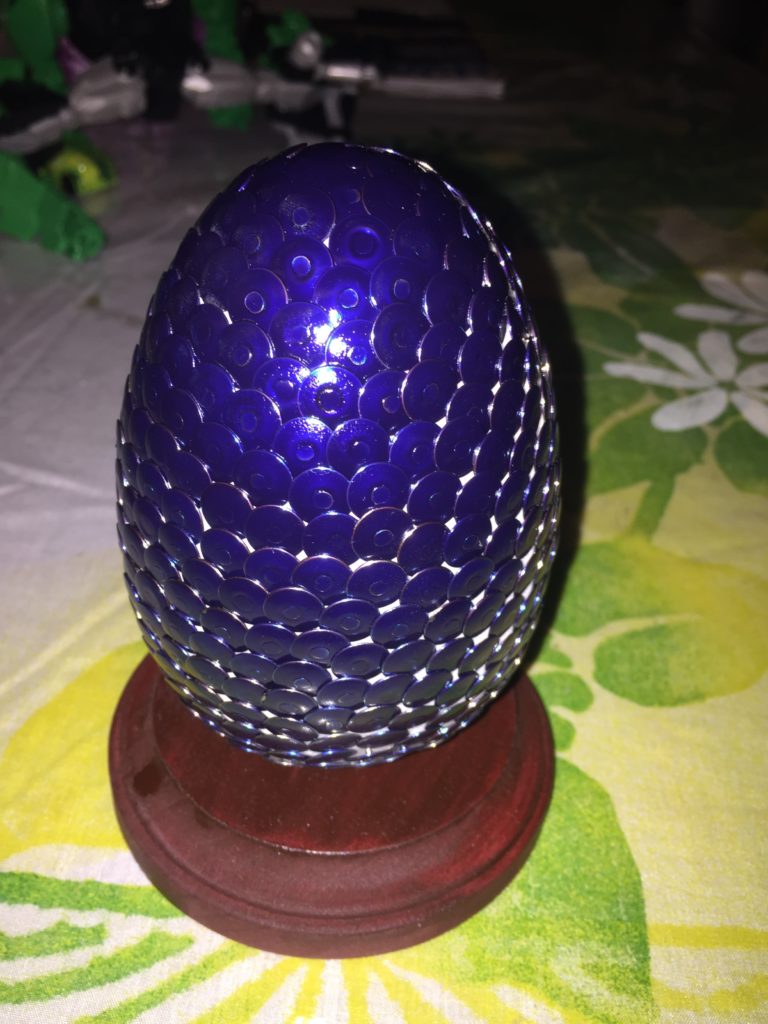 dragon egg made of thumbtacks