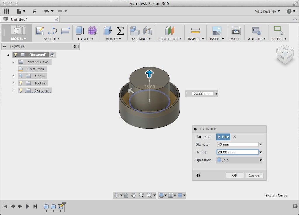 Modeling custom threads in Fusion 360 Ace Makerspace