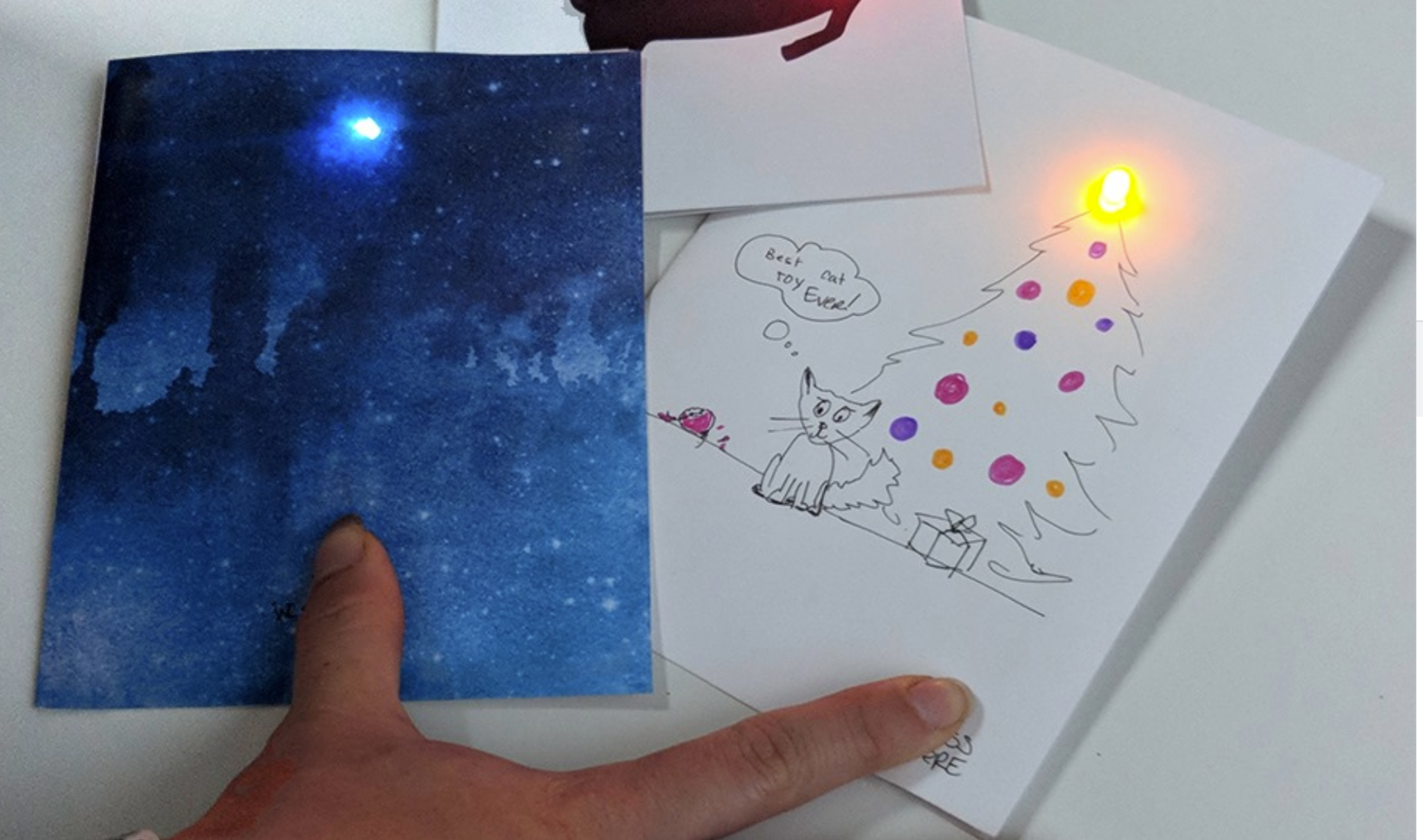 Lightup Holiday Cards at the Library Ace Makerspace
