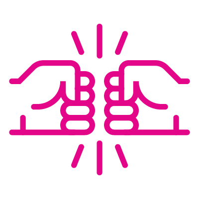 pink fistbump icon
