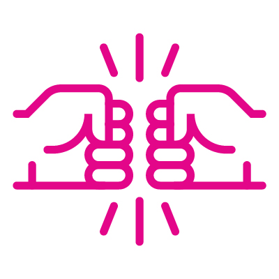 pink fistbump icon