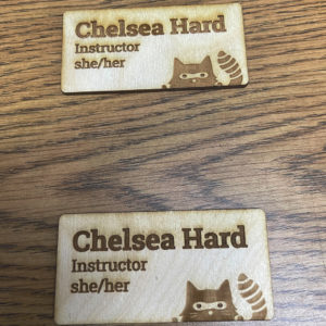 Laser cut wood name tags