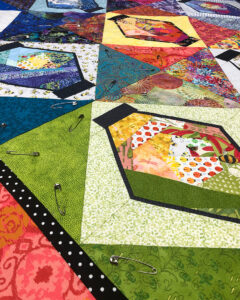 Pinned quilt top