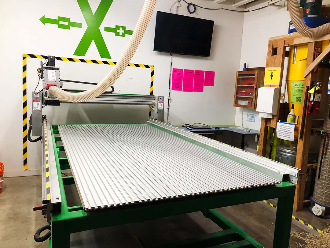 Green full bed CNC Router