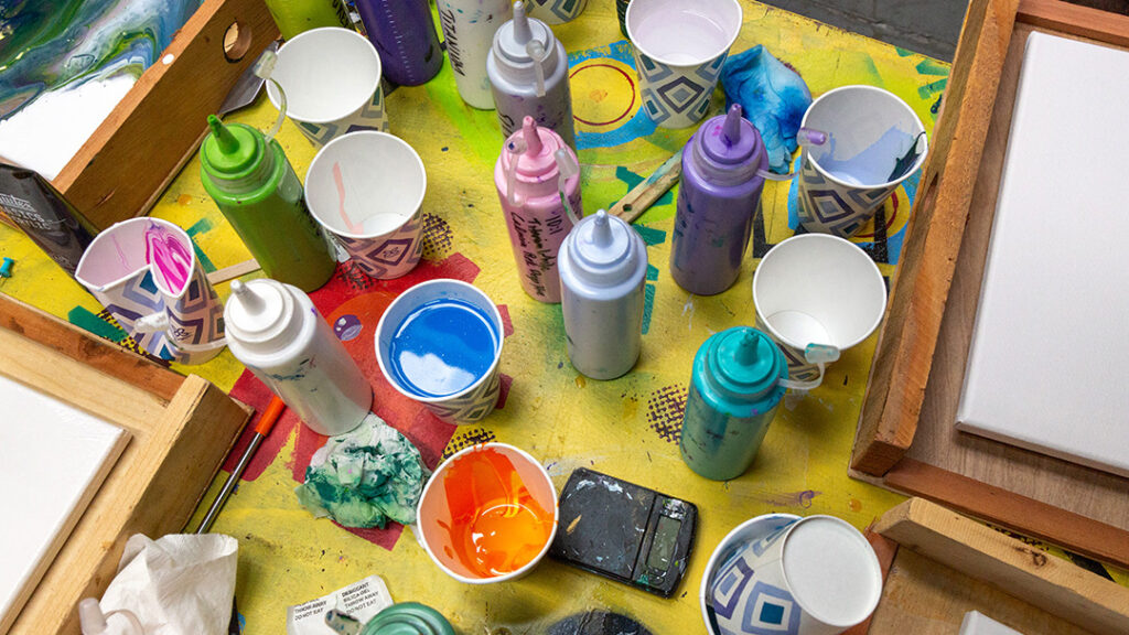 Cups of paint