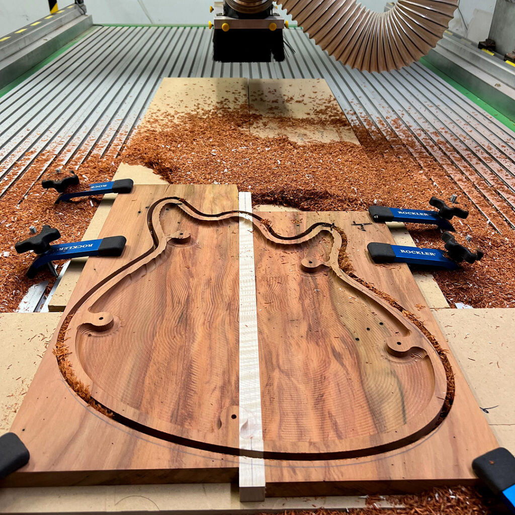 Guitar body on router bed