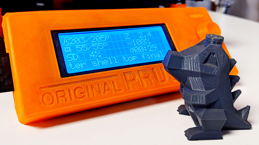 3D printed dino, Prusa print screen.