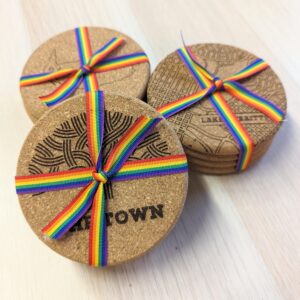 Set of 4 Oakland themed cork coasters