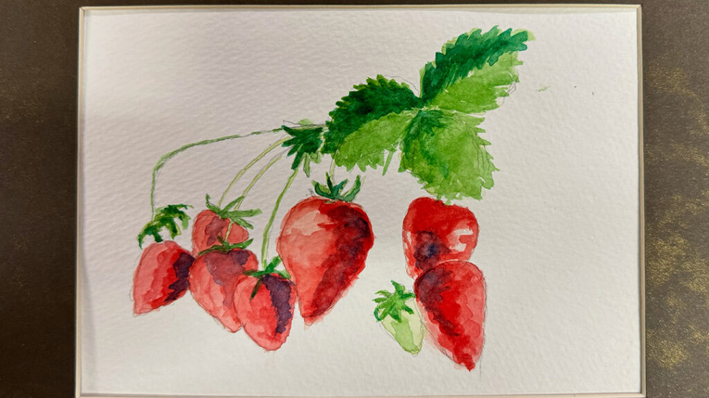 Watercolor strawberries